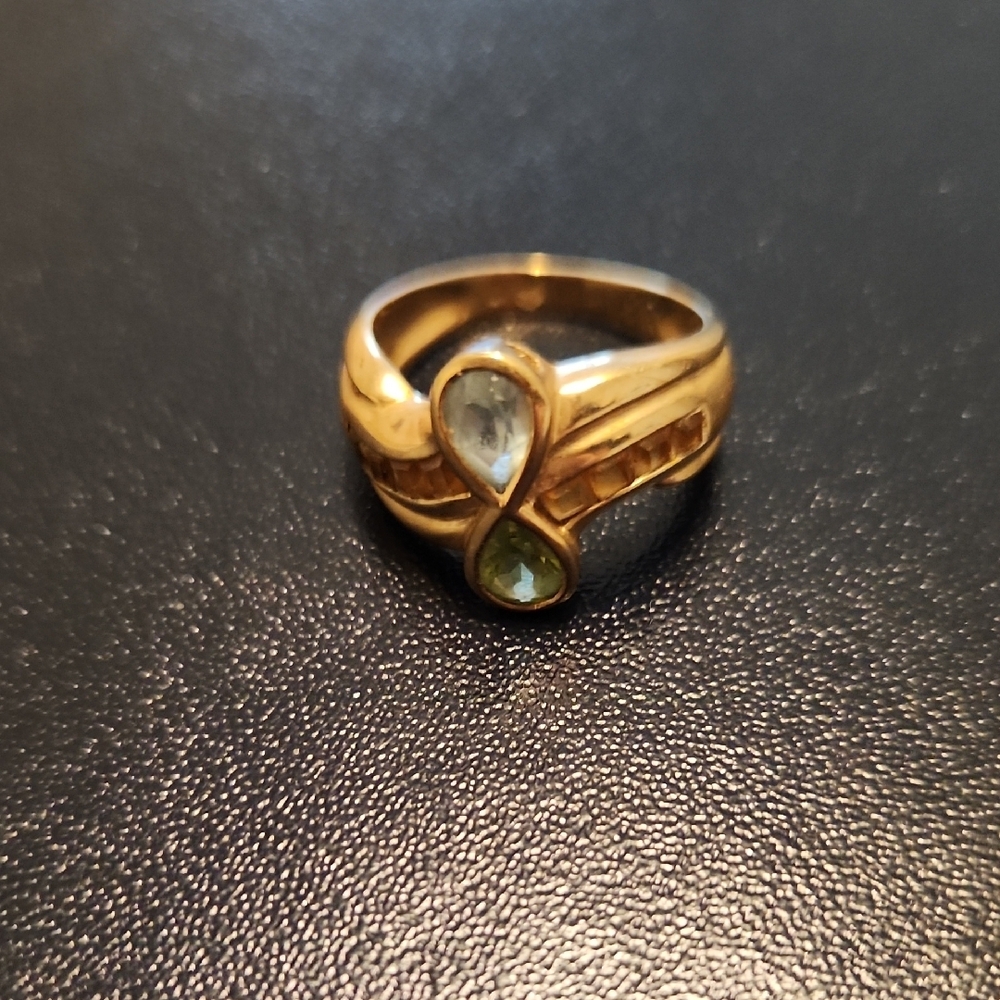 Gold Infinity 18k Ring with Gemstones Size 6